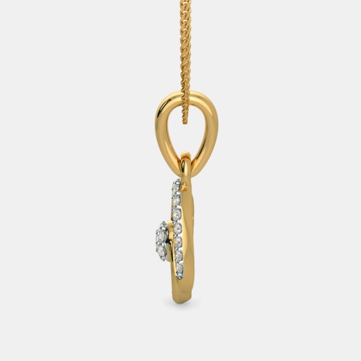 Diamond Pendant In Yellow Gold (0.76 Gram) With Diamonds (0.100 Ct)