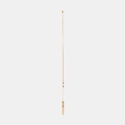 Diamond And Pink Tourmaline Necklace In Yellow Gold (15.18 Gram) With Diamonds (0.122 Ct)