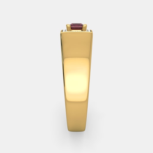 Diamond And Ruby Ring In Yellow Gold (6.08 Gram) With Diamonds (0.220 Ct)