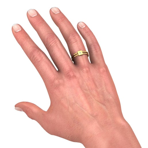 Diamond Ring In Yellow Gold (4.095 Gram) With Diamonds (0.032 Ct)