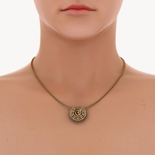 Diamond Pendant In Yellow Gold (4.358 Gram) With Diamonds (0.025 Ct)